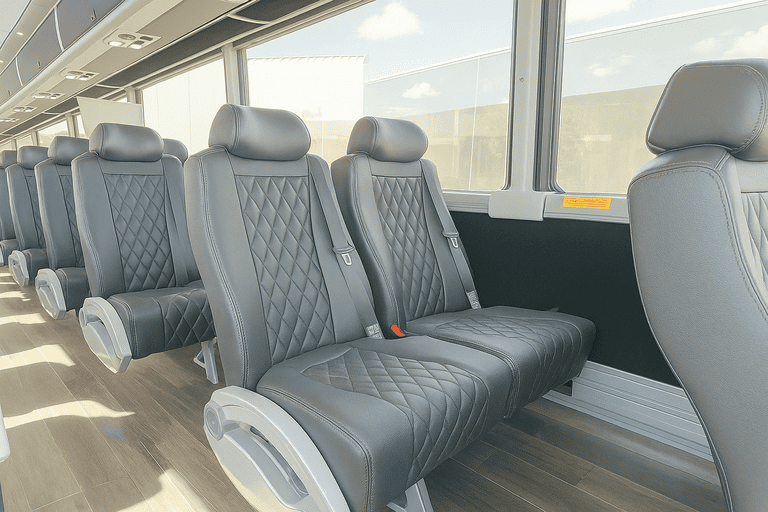 interior of Bus Rental Company Alhambra charter bus