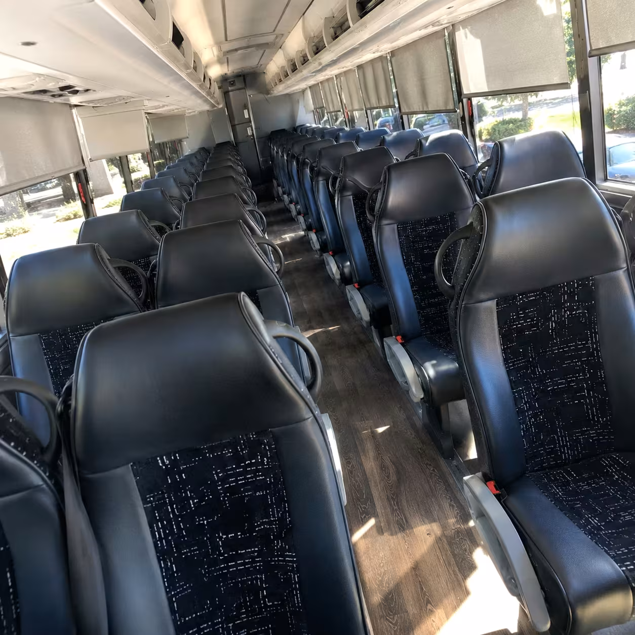 56 passenger charter bus inside
